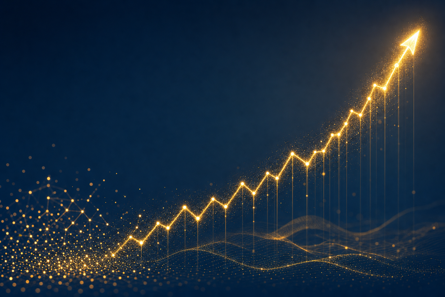 Abstract visualization of business growth and reactivated revenue